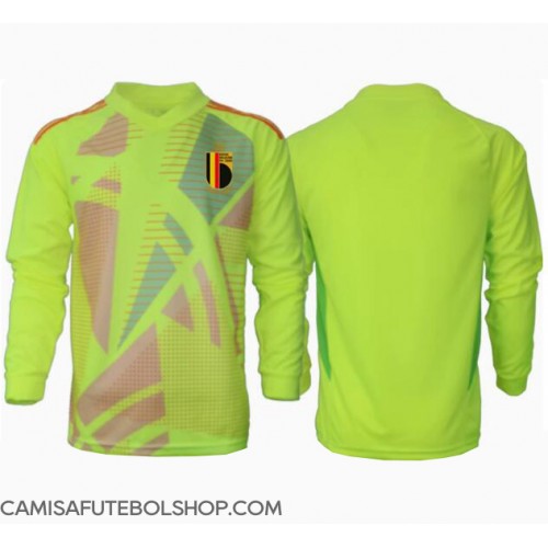 Camisa de time de futebol Bélgica Goleiro Replicas 2º Equipamento Europeu 2024 Manga Comprida